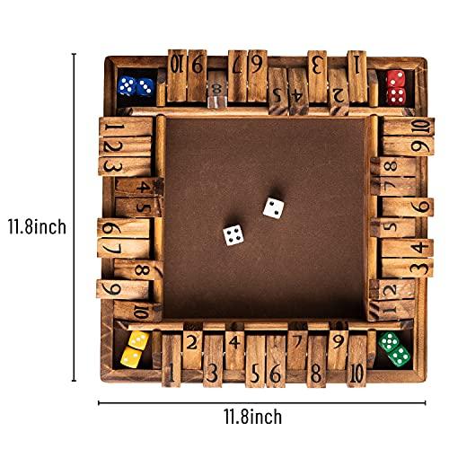 ✨美品✨ Funliktod 木製1~4人プレイヤー Shut The Box ゲーム クラシックダイスボードゲーム 子供&大人用 【2169872810】(10966円)