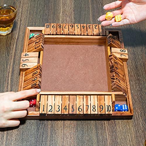 ✨美品✨ Funliktod 木製1~4人プレイヤー Shut The Box ゲーム クラシックダイスボードゲーム 子供&大人用 【2169872810】(10966円)