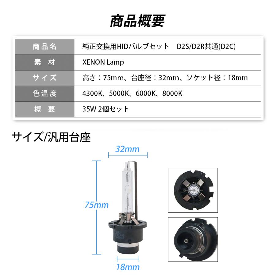 HID バルブ D2S D2R 35W 純正交換 4300K 5000K 6000k 8000K ヘッドライト｜hapisuma-market｜05