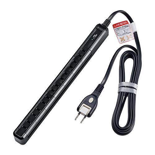 エルパ (ELPA) スリムタップ 雷ガード 延長コード 7個口 2ｍ 回転 耐雷 WBS-SL702SB(BK) | 