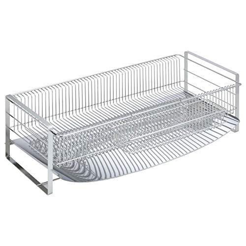 下村企販 シンプルで洗練された 水切りラック ロング 【日本製】 シンク上 お皿が立てられる 様々な食器に対応 小物も置ける 水が流れるトレー | 