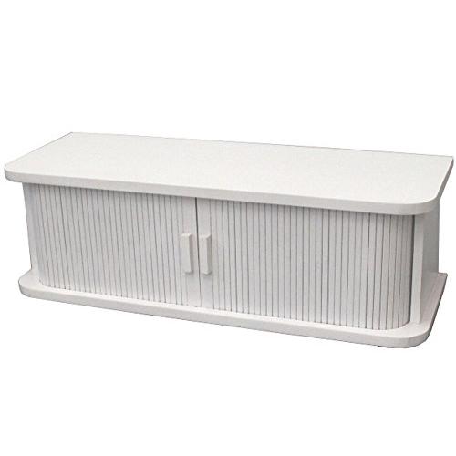 オスマック 収納庫 キッチン ダイニング カウンター上 整理 軽量 竹製 ジャバラ扉 60cm 完成品 ホワイト KTX-60W | 