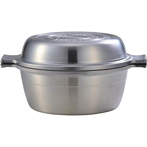 北陸アルミ 両手鍋 24cm [ガス火専用] 軽量 目皿付き マイスターあわせ