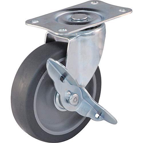 TRUSCO(トラスコ) 台車用キャスター φ100 エラストマー車 自在ストッパー付 TYSG-100ELS | 