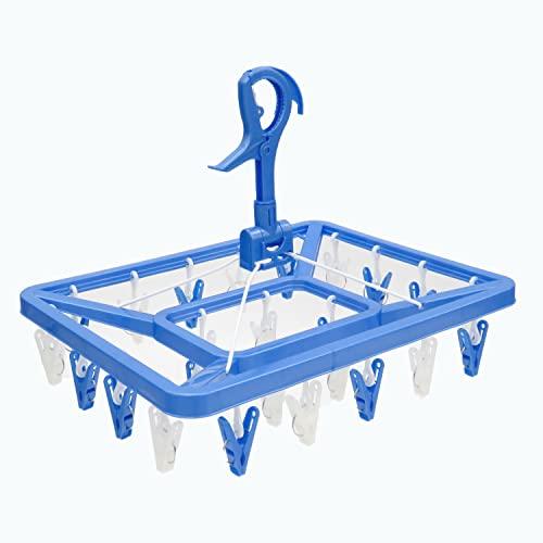 東和産業 物干し 洗濯 角ハンガー ピンチ24個付 ブルー | 