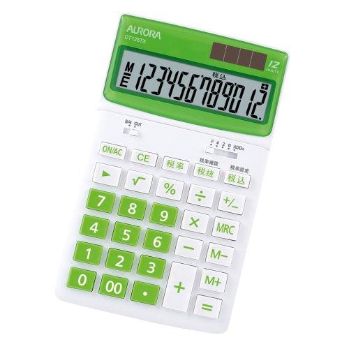 オーロラジャパン 卓上カラー電卓 DT125TX-G グリーン | 