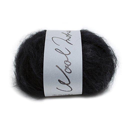 横田 DARUMA ウールモヘヤ 毛糸 極太 col.7 ブラック 系 20g 約46m 5玉セット 01-6320 | 