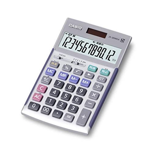 CASIO(カシオ) 本格実務電卓 12桁 検算機能 ジャストタイプ シルバー JS-20WKA-SR-N グリーン購入法適合 エコマーク認定 | 