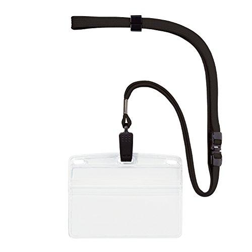 オープン工業 吊り下げ名札 ソフトケース 名刺サイズ 10枚 黒 NL-8-BK | 