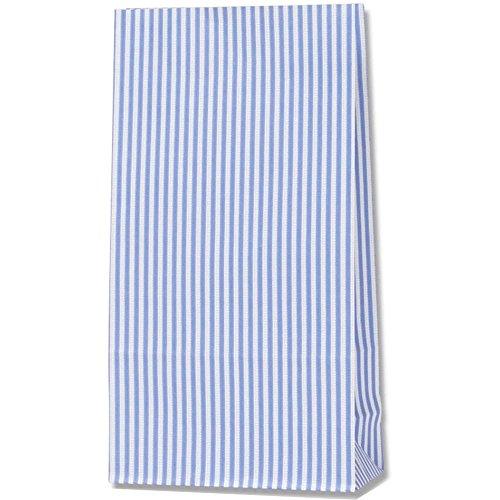 シモジマ ヘイコー 紙袋 マチ付 ファンシーバッグ S2 モノストライプ 青 13x6.5x24cm 100枚 3080720 | 