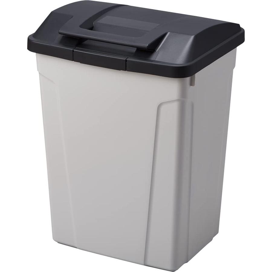 アスベル ゴミ箱 日本製 屋外 フタ付 ロック付き ハンドル付分別ダストボックス70L ブラック 幅47.7×奥行40.0×高さ64.3cm | 