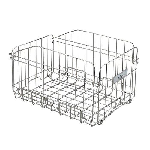 sentan(センタン工業) ワンタッチでパッと開く自転車用折りたたみ式うしろカゴ 取付金具付 SOT-R700 ステンレス | 