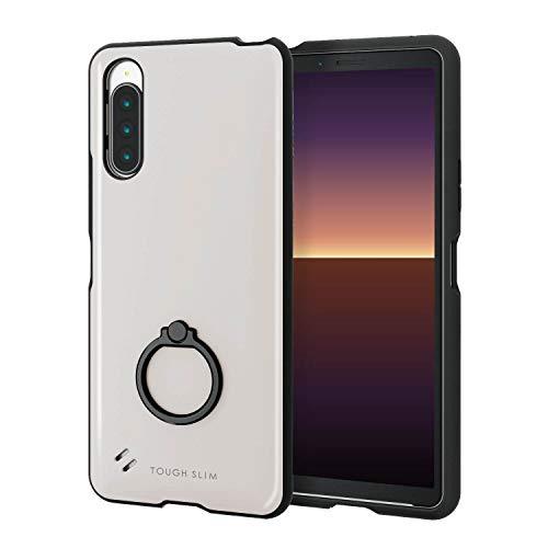 エレコム Xperia 10 II ケース TOUGH SLIM 耐衝撃×薄軽×リング [エアークッションで衝撃吸収] フィンガーリング付 ホワ | 