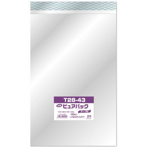 エスティシー 透明 袋 ピュアパック テープ付 T28-43 100枚入 | 