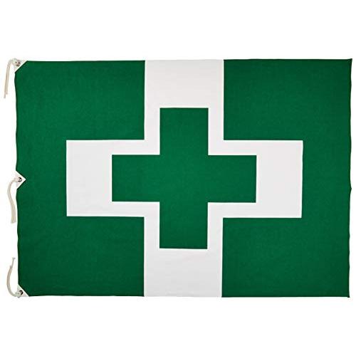 日本緑十字社 緑十字 旗 安全衛生旗 (中) 900×1250mm 250012 | 