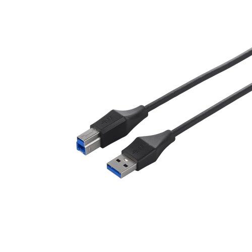 BUFFALO ユニバーサルコネクター USB3.0 A to B スリムケーブル ブラック 2m BSUABSU320BK | 
