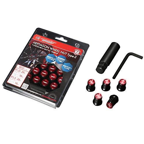 MONSTER SPORT ヘプタゴンホイールナット Type-2 M12×P1.25 16個セット レッド 軽自動車 コンパクトカー スズキ | 