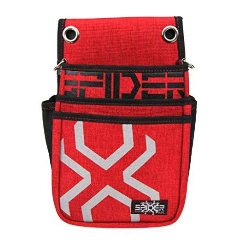 SK11 SPIDER 腰袋 3段 SPD-RD-7 レッド 幅200×高さ270×奥行100mm | 