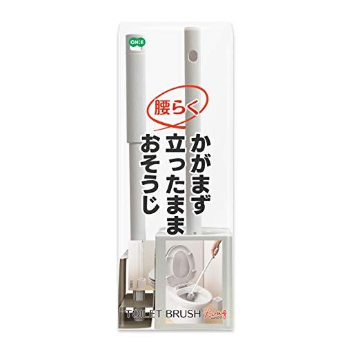 オーエ トイレブラシ ロング ケース 付き ブラシ 縦9.5×横9.5×高さ64.5cm ホワイト 腰 らく かがまず 立ったまま お掃除 スリム | 