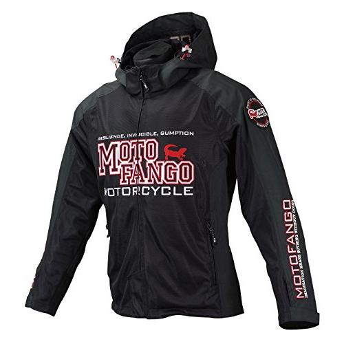 コミネ(KOMINE) バイク用 ハーフメッシュパーカ ブラック/レッド XL MJ-004 1174 春夏秋向け メッシュ素材 CE規格レベル | 