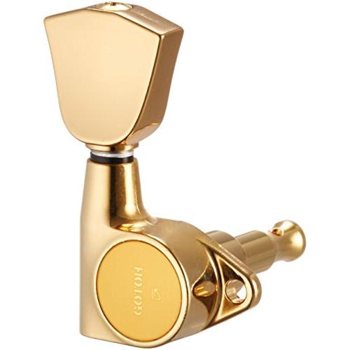 SCUD ロトマチックタイプペグ、メタルキーストーンノブ、6弦側バルク ゴールド 05192G-BL | 