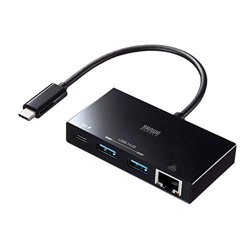 サンワサプライ(Sanwa Supply) USB Type-Cハブ LANアダプタ機能搭載 (USB Type-C×1・USB A×2・RJ- | 