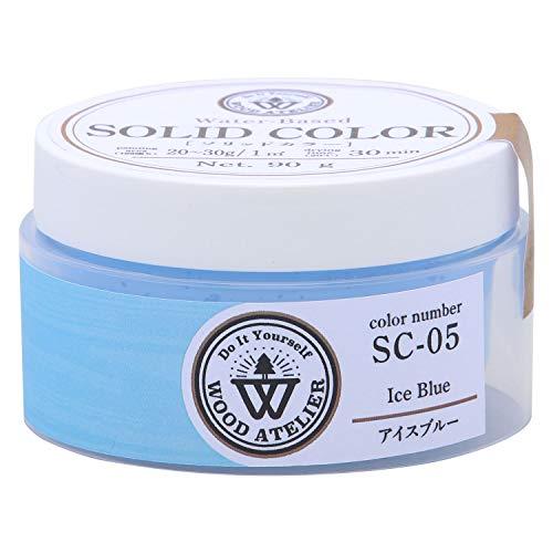 和信ペイント 水性ペースト状ニス ウッドアトリエ ソリッドカラー 90g ワックス感覚で使える 800825 屋内木部用 SC-05 アイスブル | 