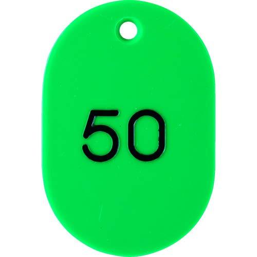 TRUSCO(トラスコ) 番号入小判札 大 60X40 26~50 緑 THFL-2650-GN | 