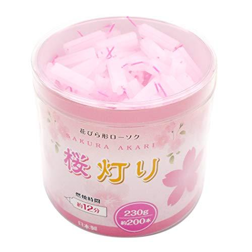 お仏壇の太田屋 東亜ローソク プチシリーズ 桜灯り 筒型容器 230g 約230本 | 