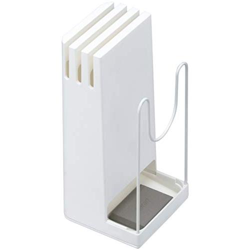 アネスティ 珪藻土 水切り karari 包丁 カバースタンド ホワイト 約幅10×奥10×高22cm HO1948 | 