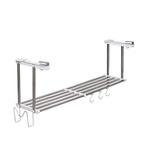 TAKUBO タクボ 水切棚シリーズ 伸縮吊戸下はさみ棚 1段 幅55~95cm お買得セット HM1-90LK | 