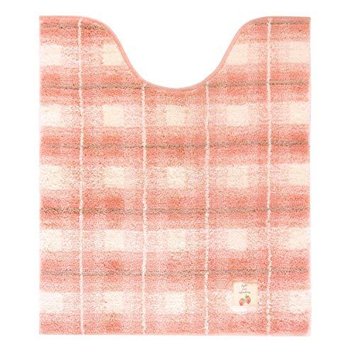オカ(OKA) フライス トイレマット ロングタイプ 約75cm×63cm ピンク(チェック 北欧) | 