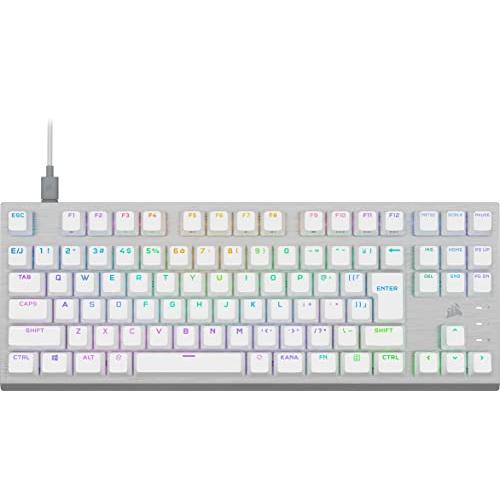 CORSAIR K60 PRO TKL RGB ゲーミングキーボード Corsair 自社独自OPX軸採用 日本レイアウト かな印字なし -ホワ | 