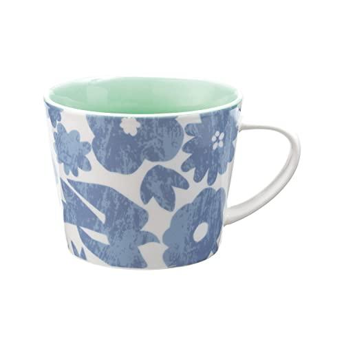 Wpc. Patterns マグカップ 花と鳥 ブルー 【大きめサイズ】大容量 400ml レディース コップ スープカップ 電子レンジOK 食 | 