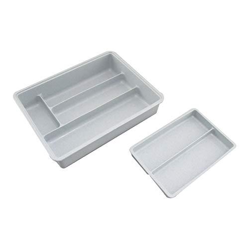 下村企販 カトラリーケース 仕切り付き スライド式 【日本製】 引き出し 整理トレー 2段 食器棚 収納 箸入れ 抗菌 スプーン フォーク 文房 | 