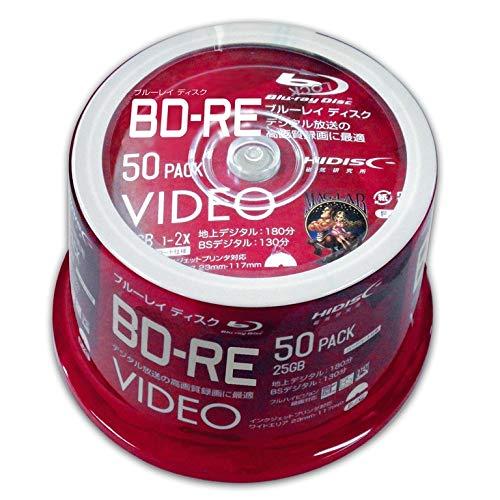 HIDISC BD-RE くり返し録画 2倍速 25GB 50枚 | 