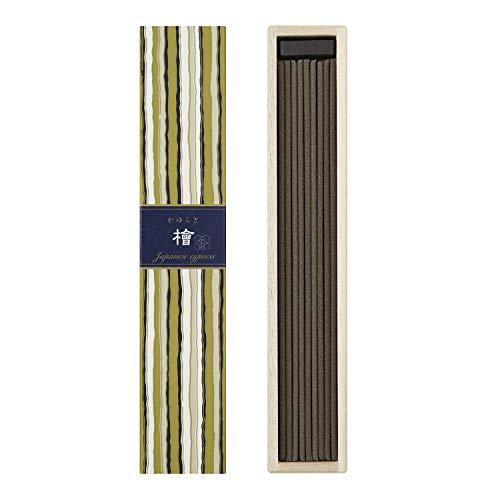 日本香堂(Nippon Kodo) かゆらぎ 檜 スティック 40本入 香立付 単品 ホワイト 40個 (x 1) | 
