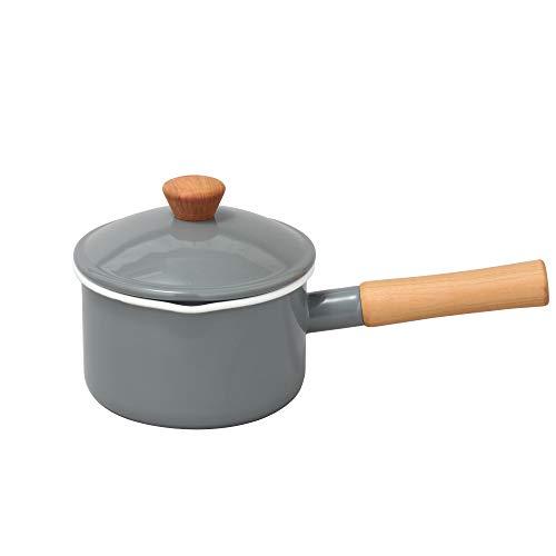 野田琺瑯 ソースパン ホーロー 14cm IH対応 グレー 日本製 クルール CLー14NGR | 