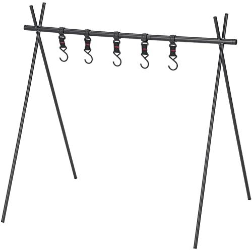 武田コーポレーション 【ハンガーラック・アウトドア・吊り下げ】 ブラック 77.5×39×73cm アウトドアハンガーラック OUH22-77B | 