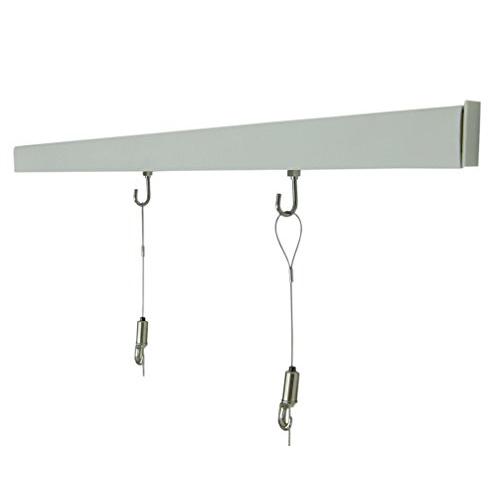 福井金属工芸(Fukuikinzokukogei) レールサン ピクチャーレール 幅100cm フック式 銀色ミニワイヤーセット 額 絵画展示 D | 