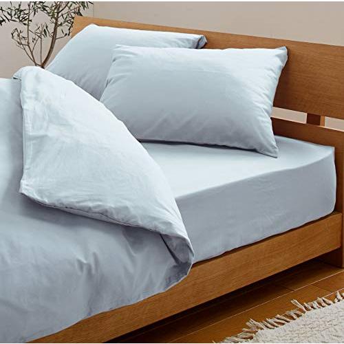 日本製 綿100% 布団カバー3点セット ボックスシーツ 洋式 シングル ベイビーブルー SB-504-N | 