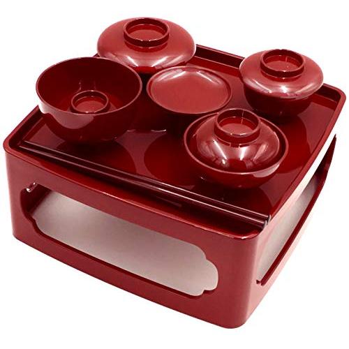 仏具 仏膳 (ご飯入れ) 仏壇お膳 セット お供え膳 仏具 用品 小物 仏器膳 茶碗 箸 セット 7.0寸 朱 国産 日本製 サンメニー | 