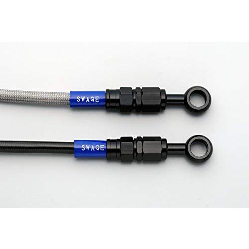 SWAGE LINE(スウェッジライン) フロントブレーキホースキット アルミ(ブラック/ブラック) ブラックスモークホース セロー225 85 | 