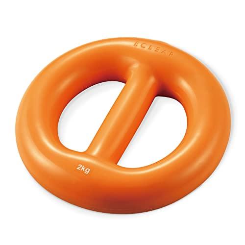 エレコム やわらかリングダンベル エクリアスポーツ 筋トレ 2kg 衝撃吸収 砂状重り 両手持ち ケトルベル プレート オレンジ HCF-DBY | 
