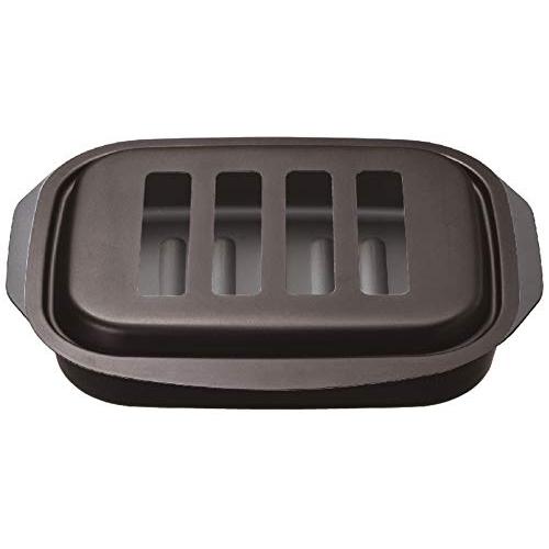 イシガキ グリル オーブン ブラック 約縦26.5x横18.7x高さ3.5cm グリル名人 焼き物 調理 最適 蓋付き 4162 黒 | 