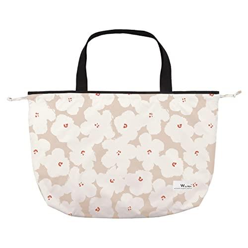 Wpc. パッカブルレインバッグカバー ハナプリント ベージュ レディース バッグ 雨カバー 大きめ エコバッグ 買い物バッグ トート コンパク | 