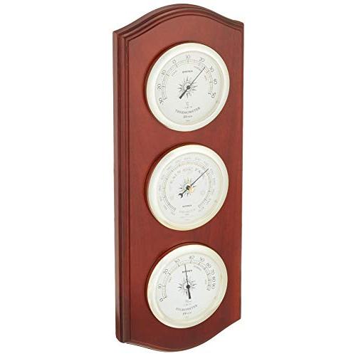 エンペックス気象計 温度湿度計 ウェザーガイド気象計 壁掛け用 日本製 ブラウン BM-716 42.5x16x4cm | 