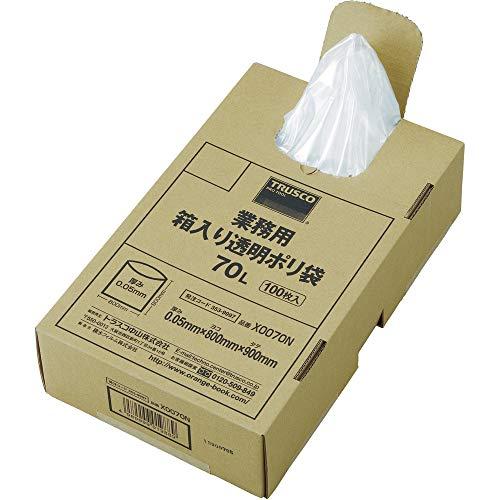 TRUSCO(トラスコ) まとめ買い 業務用ポリ袋 透明・箱入 0.05×70L (100枚入) X0070N | 