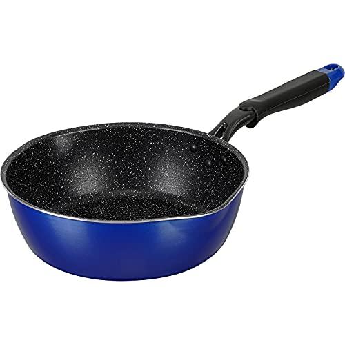 和平フレイズ 深型フライパン 24cm ブルー IH・ガス対応 鍋のように扱える 焼く 茹でる 煮る 揚げる メガフッカNEO RB-2153 | 