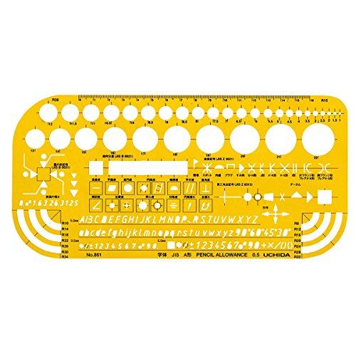 ウチダ製図器(Uchidaseizuki) ウチダ テンプレート No.861 機械記号定規 012-0006 | 